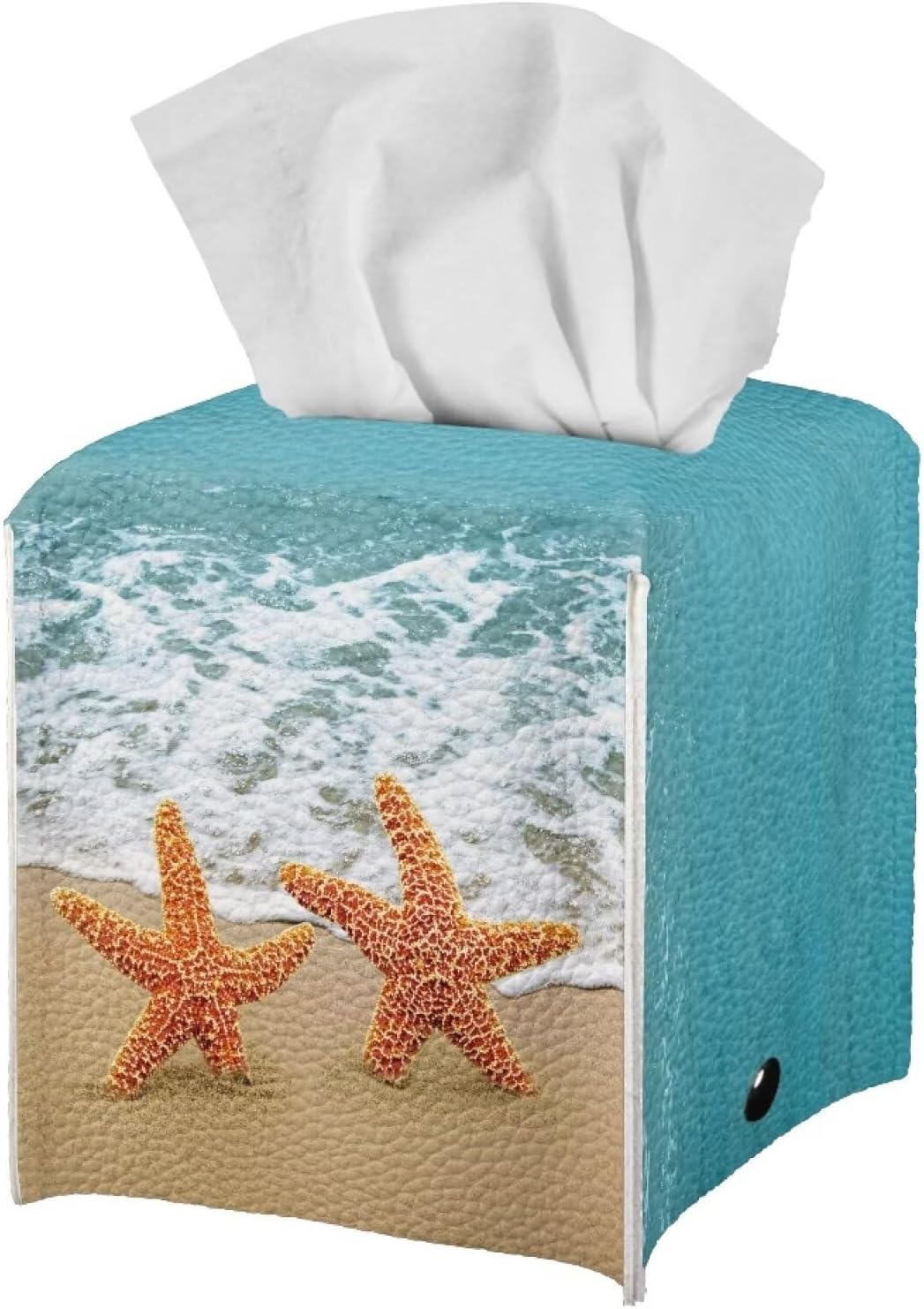 Funda decorativa para caja de pañuelos de playa con estrellas de mar, accesorios de baño, fundas de caja de pañuelos de papel de granja, organizador