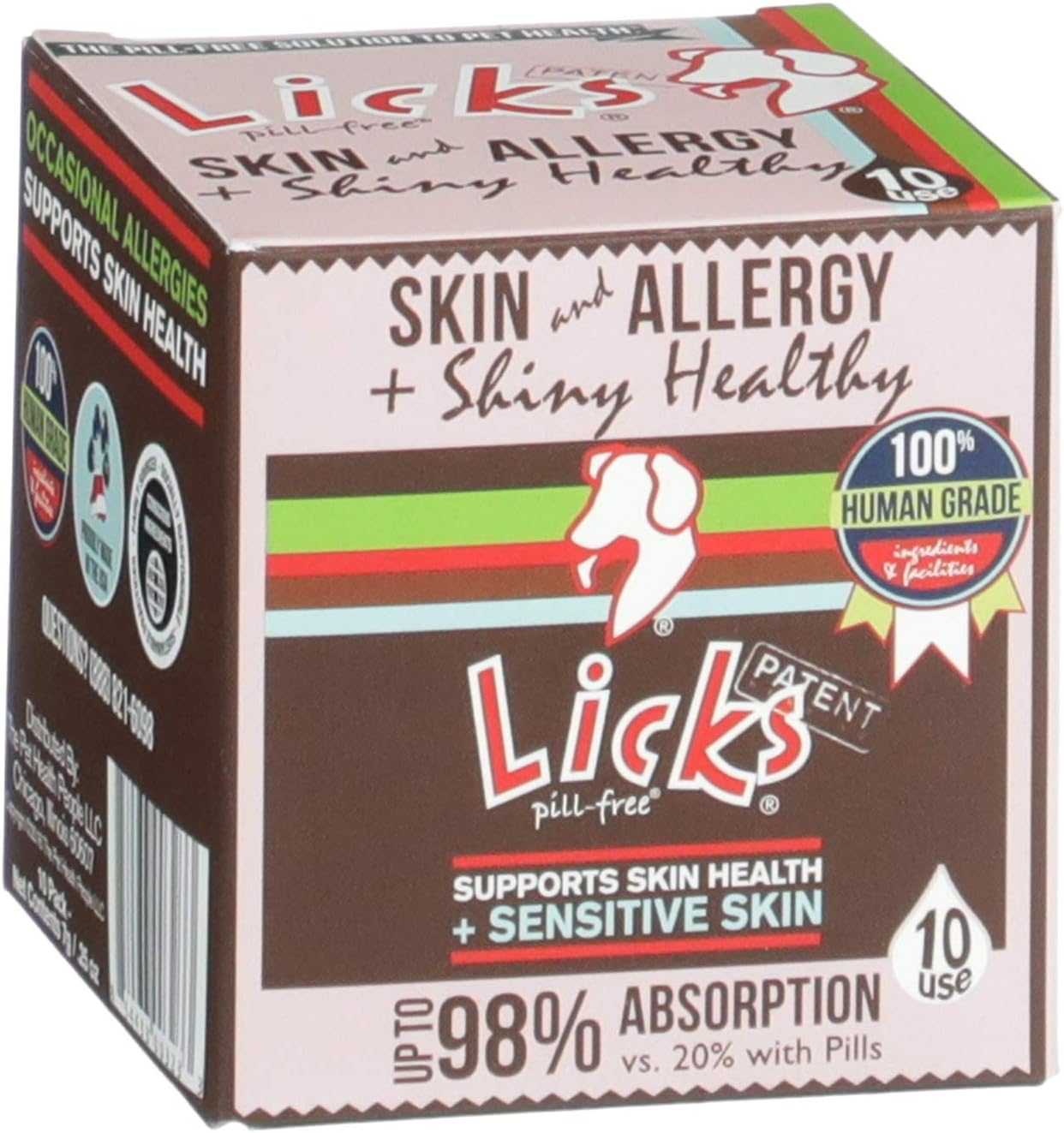 Licks – Alivio de la alergia y la piel del perro sin píldoras, Omega 3, vitaminas y suplementos para aliviar la picazón, suplemento de cúrcuma para
