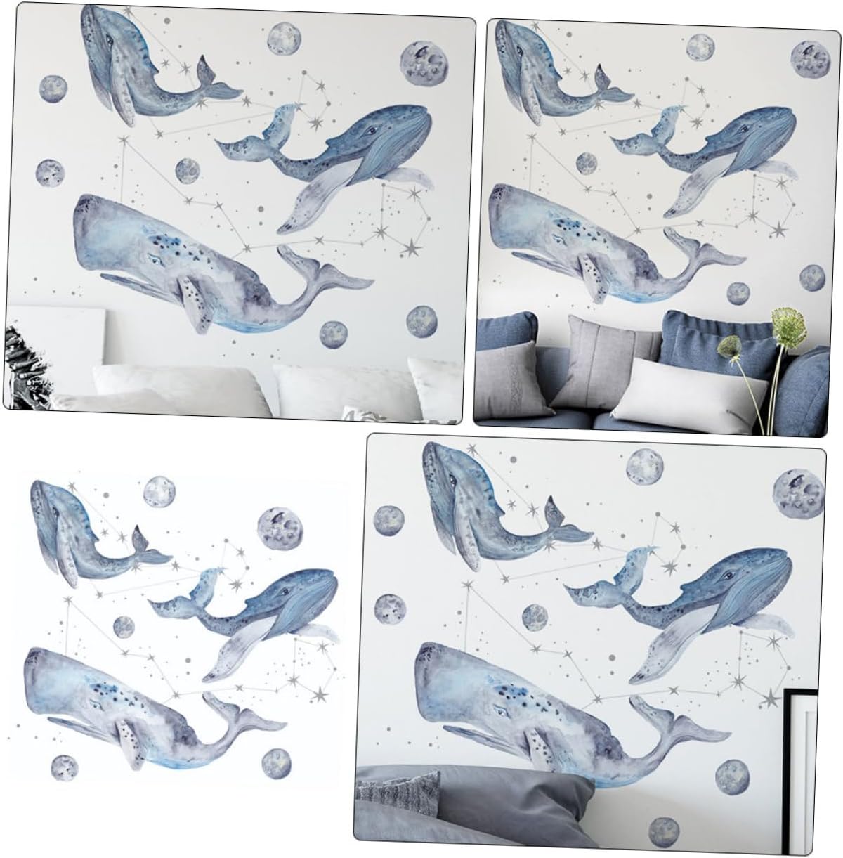 1 Unidades Etiqueta De Pared De Ballena Azul Ducha Sala De Ducha Adhesivo De Pared Calcomanías De La Habitación De Los Niños Papel Pintado Pegatinas