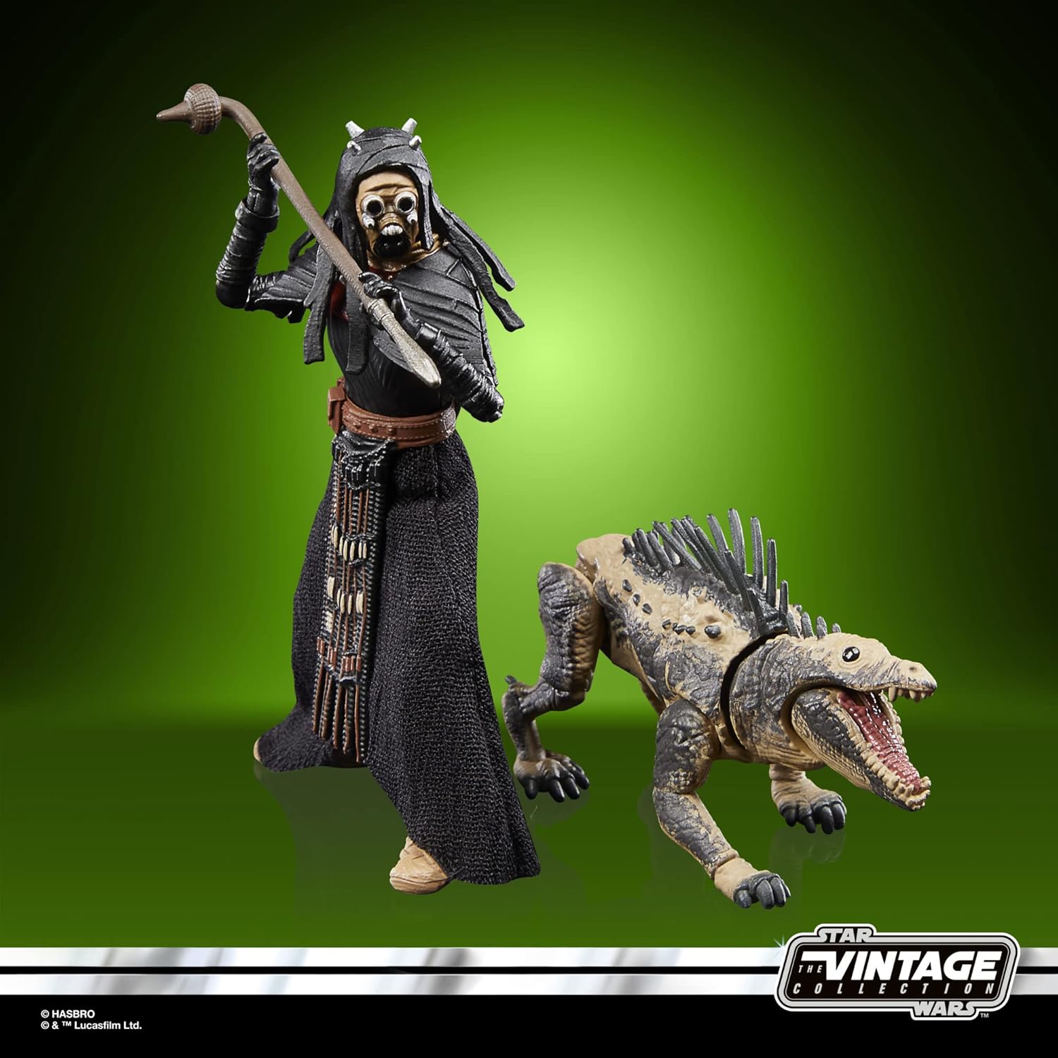 Star Wars The Vintage Collection, Tusken Warrior & Massiff, paquete de 2 figuras de 3.7 in, El libro de Boba Fett