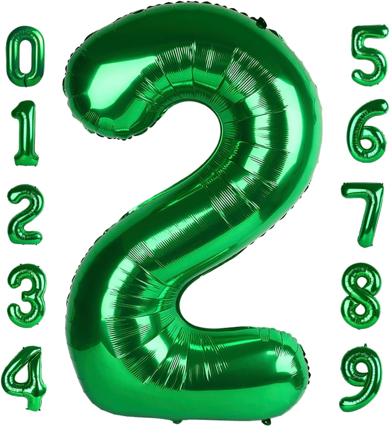 Globo verde oscuro del número 2 de 40 pulgadas, dos globos del número 2, decoraciones de fiesta de cumpleaños de 21 para celebración, graduaciones,