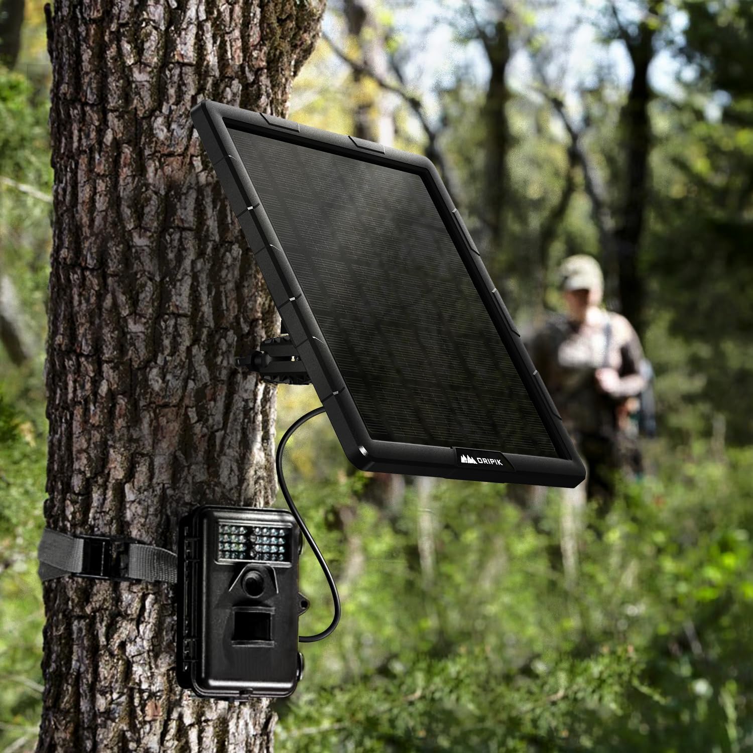 Panel solar de 12 V para cámara de rastro – Panel solar de 6 V para cámara de juego 5 W 6000 mAh Cargador de batería de litio solar para Trail Cam