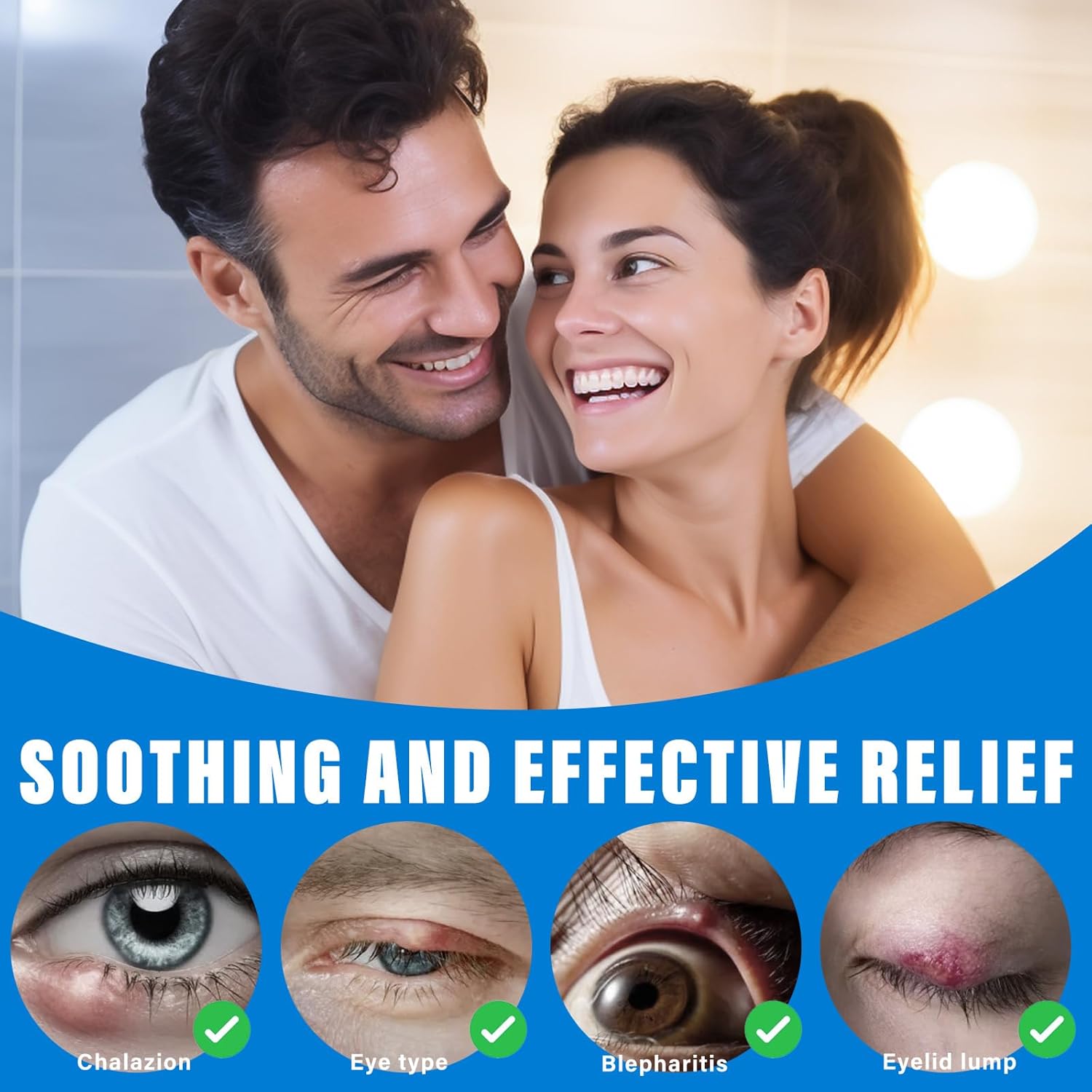 VERYCOZY Tratamiento de ojos de orzuelo, alivio eficiente para los ojos de orzuelo para tratamiento de blefaritis y calazión, suero de alivio de