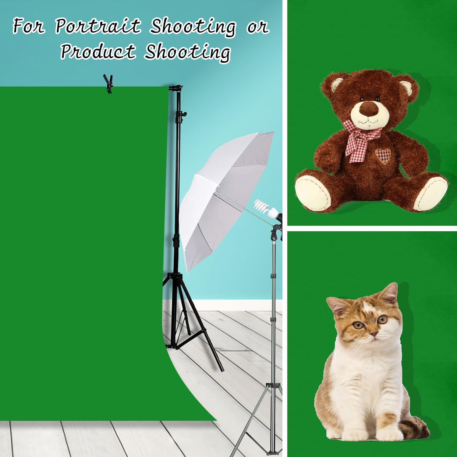 Telón de fondo verde de 5 x 7 pies para fotografía, color sólido, fondo de sesión de fotos, tela de muselina de alta densidad, pantalla de retrato
