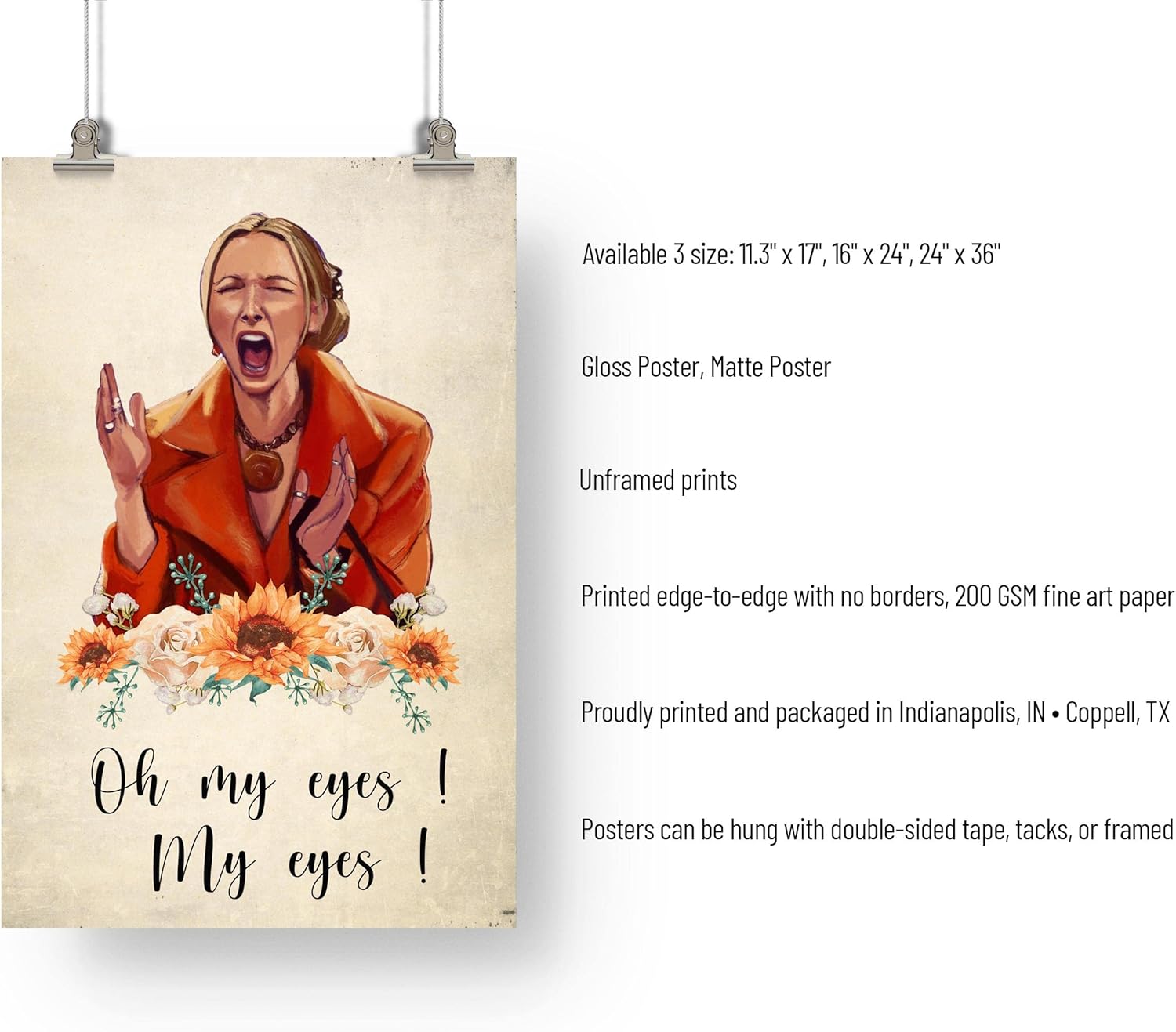 Phoebe Buffay Meme Oh My Eyes My Eyes – Arte de pared con texto en inglés “Friends Sitcom”, divertido elenco de pintura vintage, letrero floral