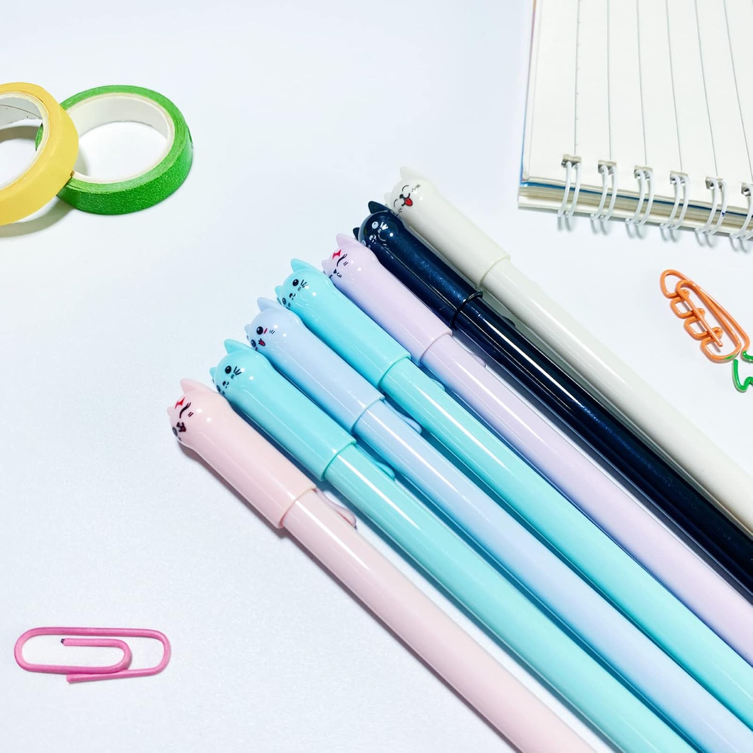 Bolígrafos lindos de dibujos animados de animales Kawaii Pen lindo bolígrafo de gato de 0.020 in bolígrafos de tinta negra bolígrafos para la