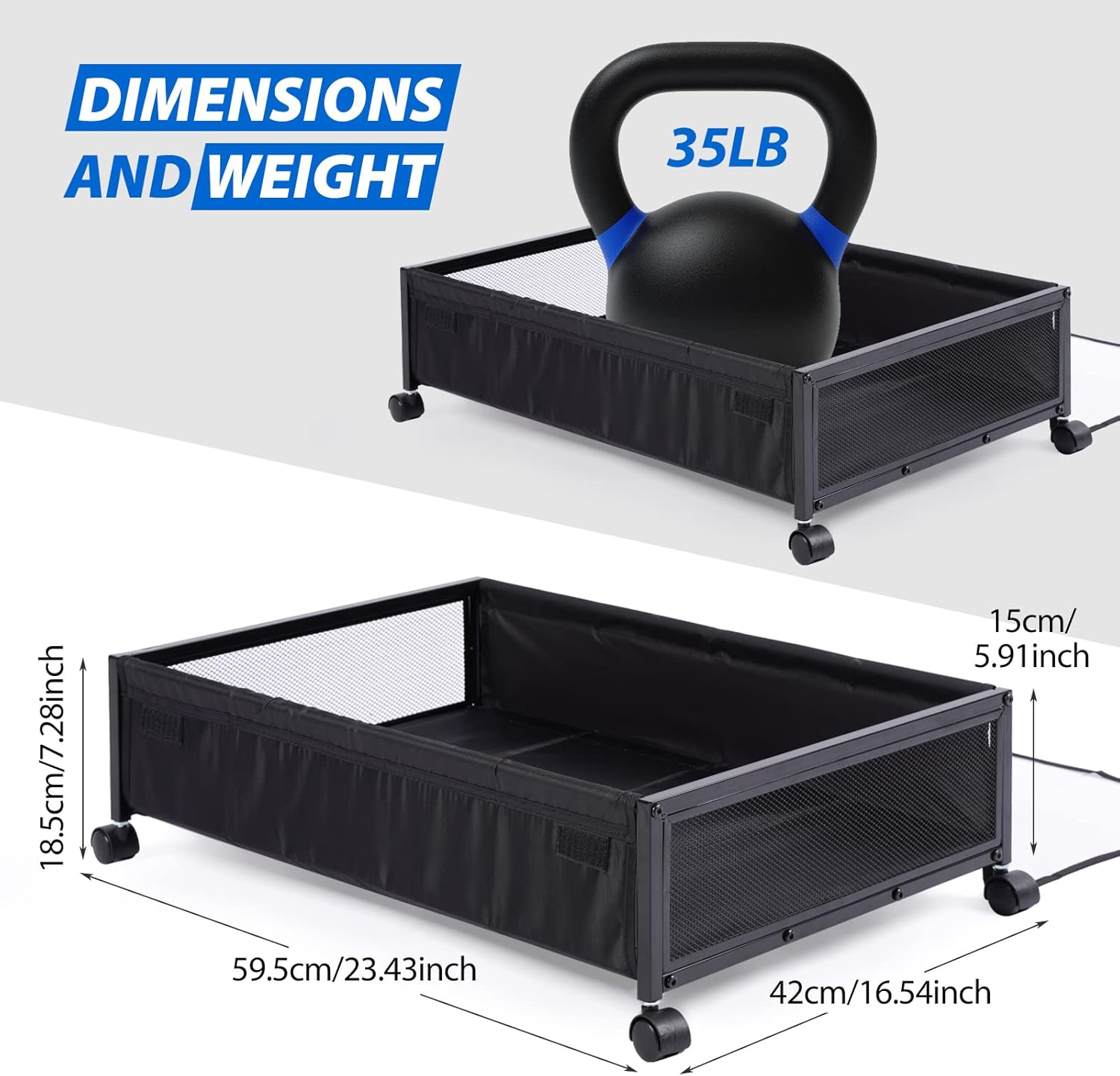 ZZYZSFUS Contenedores de almacenamiento debajo de la cama con ruedas, estante de almacenamiento de zapatos debajo de la cama con cubierta a prueba