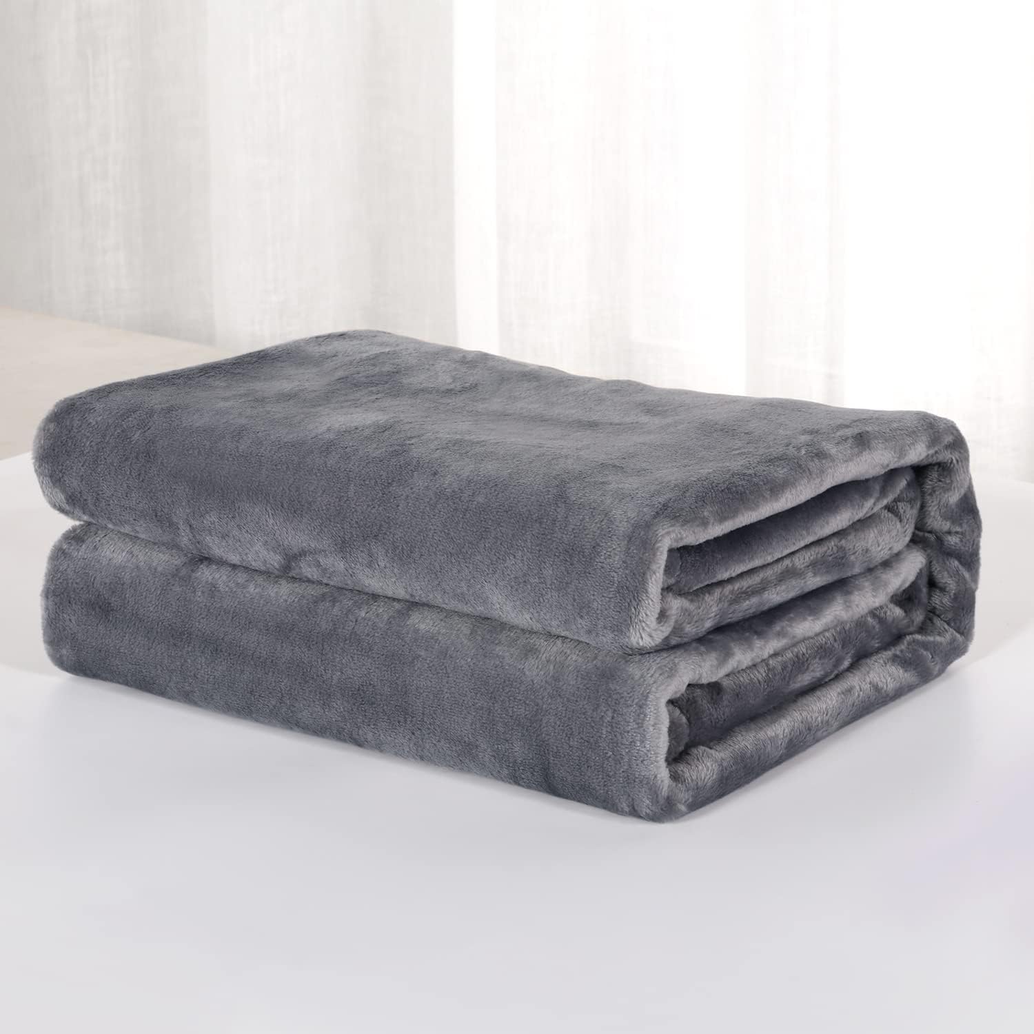 WONTEX Manta gris claro, tamaño individual de 60 x 80 pulgadas, para sofá y cama, manta térmica suave para invierno y todas las estaciones