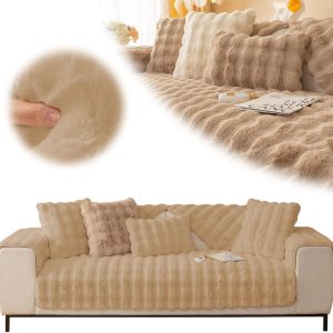 Cojín de felpa de conejo súper grueso 2023, protector de muebles (marrón, cojín de sofá de 35.4 x 63.0 in) Cojín de felpa de conejo súper grueso 2023, protector de muebles (marrón, cojín de sofá de 35.4 x 63.0 in)