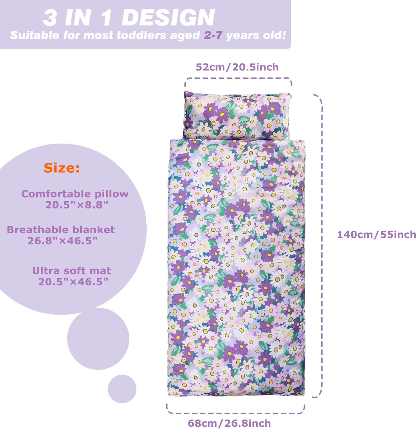 Alfombrilla para siesta, ligera y suave, para niños