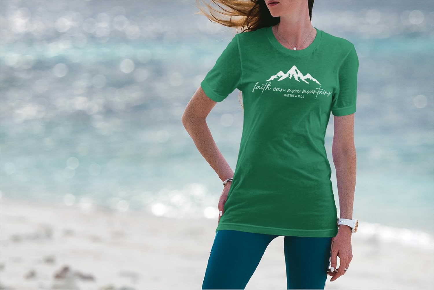 Faith Can Move Mountains Shirt, Religious Christian Gift, Vertical Cross Jesus Love and Grace Shirt, Faith Shirt, Gift For Her, Gift For Mom