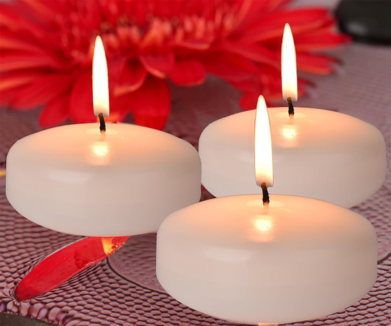 Velas flotantes blancas de 3 pulgadas, paquete de 1236 de 13 a 15 horas, cera sin perfume sin goteo para jarrones cilíndricos, centros de mesa en