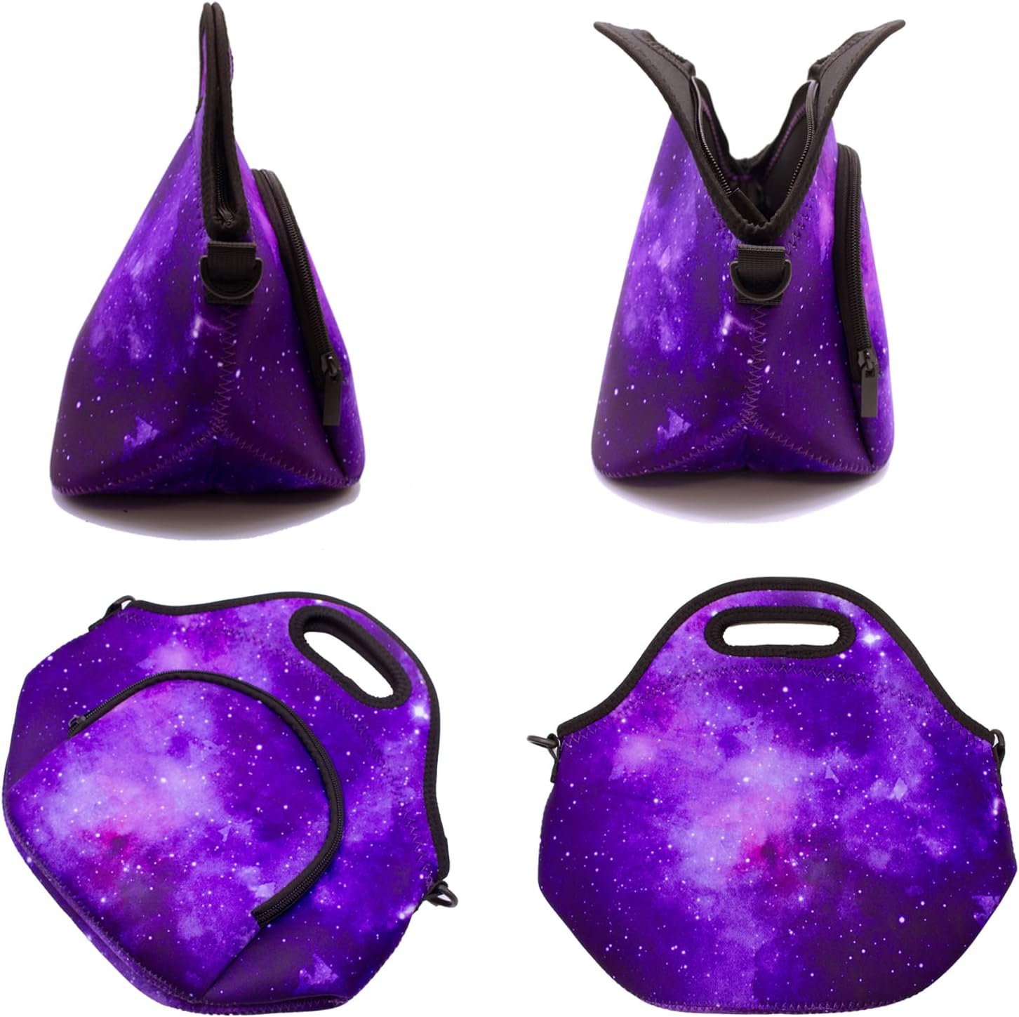 Bolsas de almuerzo de neopreno, bolsa de almuerzo aislada con correa cruzada, bolsa de almuerzo reutilizable con bolsillo adicional, impermeable,