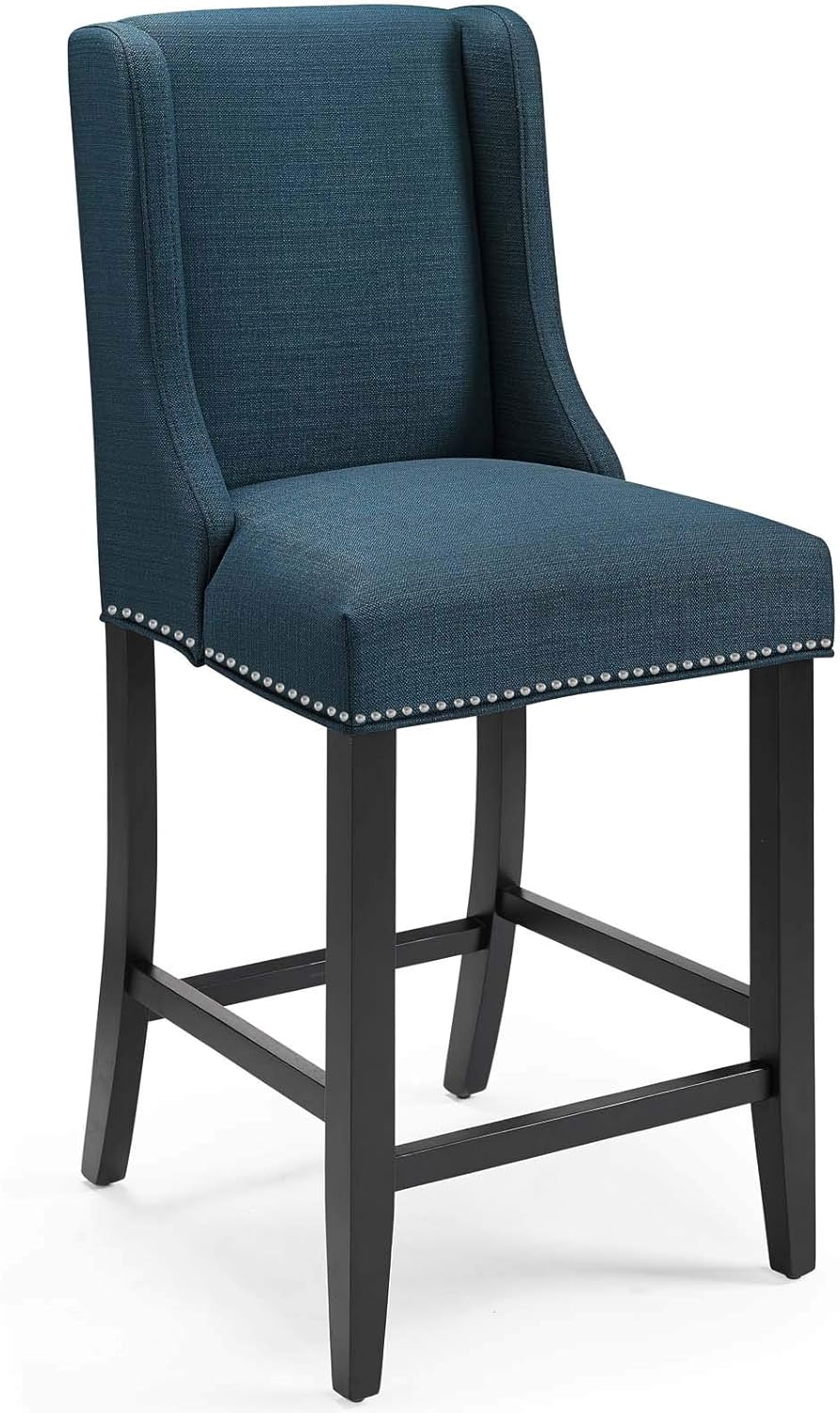 Modway Taburete de bar tapizado de tela Baron para mostrador en color azul