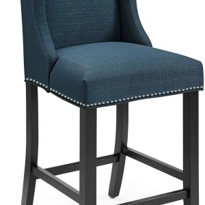 Modway Taburete de bar tapizado de tela Baron para mostrador en color azul Modway Taburete de bar tapizado de tela Baron para mostrador en color azul