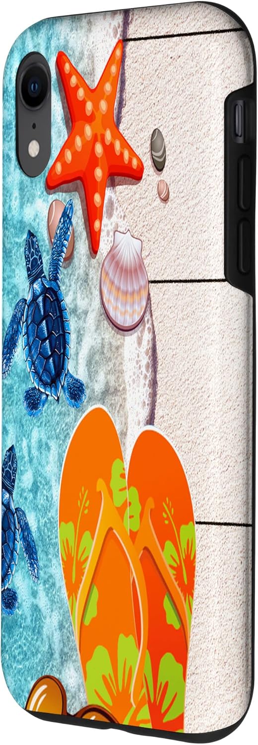 Funda para iPhone XR Sea Turtle And Flip Flop Summer For Summer Lover
