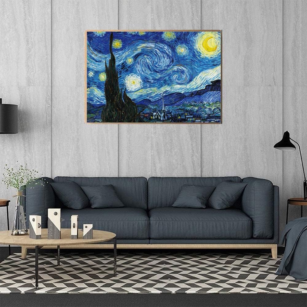 Rompecabezas de 1000 piezas para adultos, noche estrellada por Vincent Van Gogh de 27.56 x 19.69 pulgadas, rompecabezas para adultos, juguete