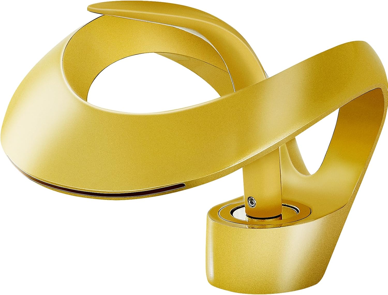 Elegante grifo dorado para lavabo de baño con boquilla OVNI, cascada de un solo agujero, latón sólido, grifo de lavabo de 1 orificio (corto, dorado)