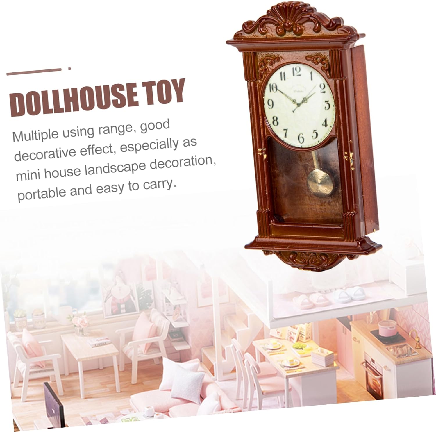 Accesorios para muebles en miniatura para casa de muñecas – Casa de muñecas Reloj romano Muñecas de madera Casa de muñecas Juguete miniatura Mini