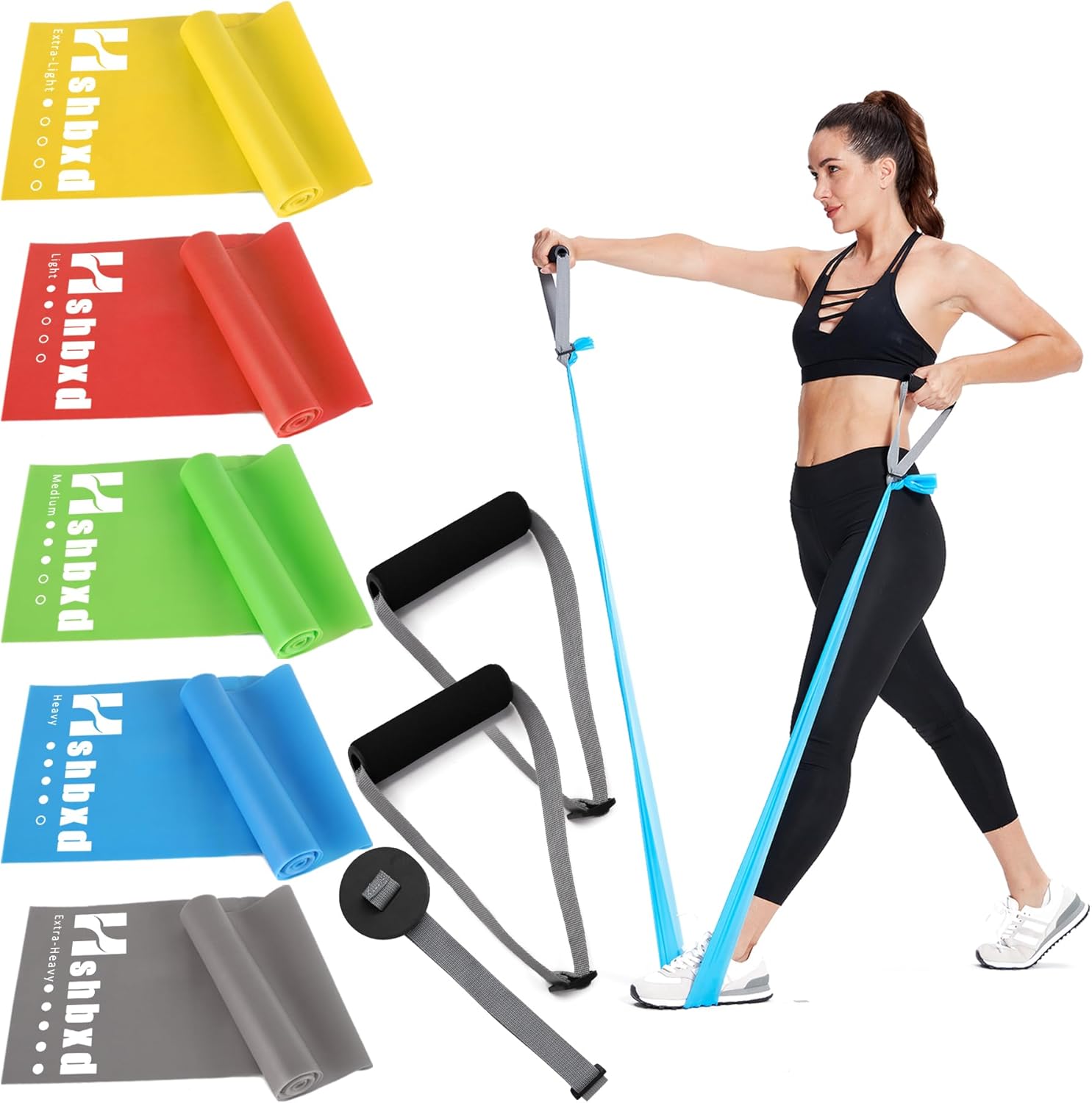 Bandas de resistencia para entrenamiento, bandas de terapia física, bandas elásticas y de ejercicio para estiramiento, adecuadas para