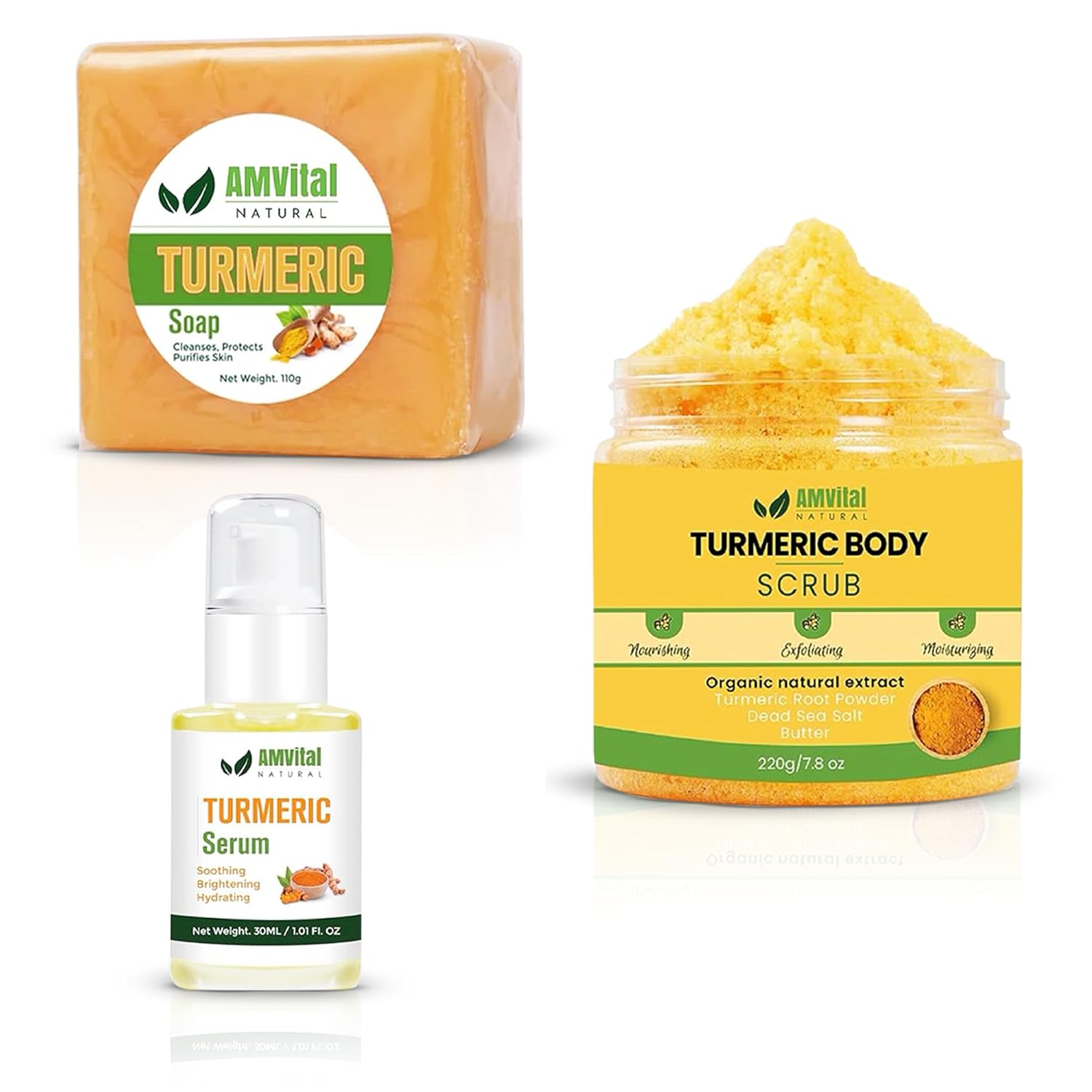 Cúrcuma Serie Cuidado De La Piel De La Cara De Suero Corporal Exfoliante De