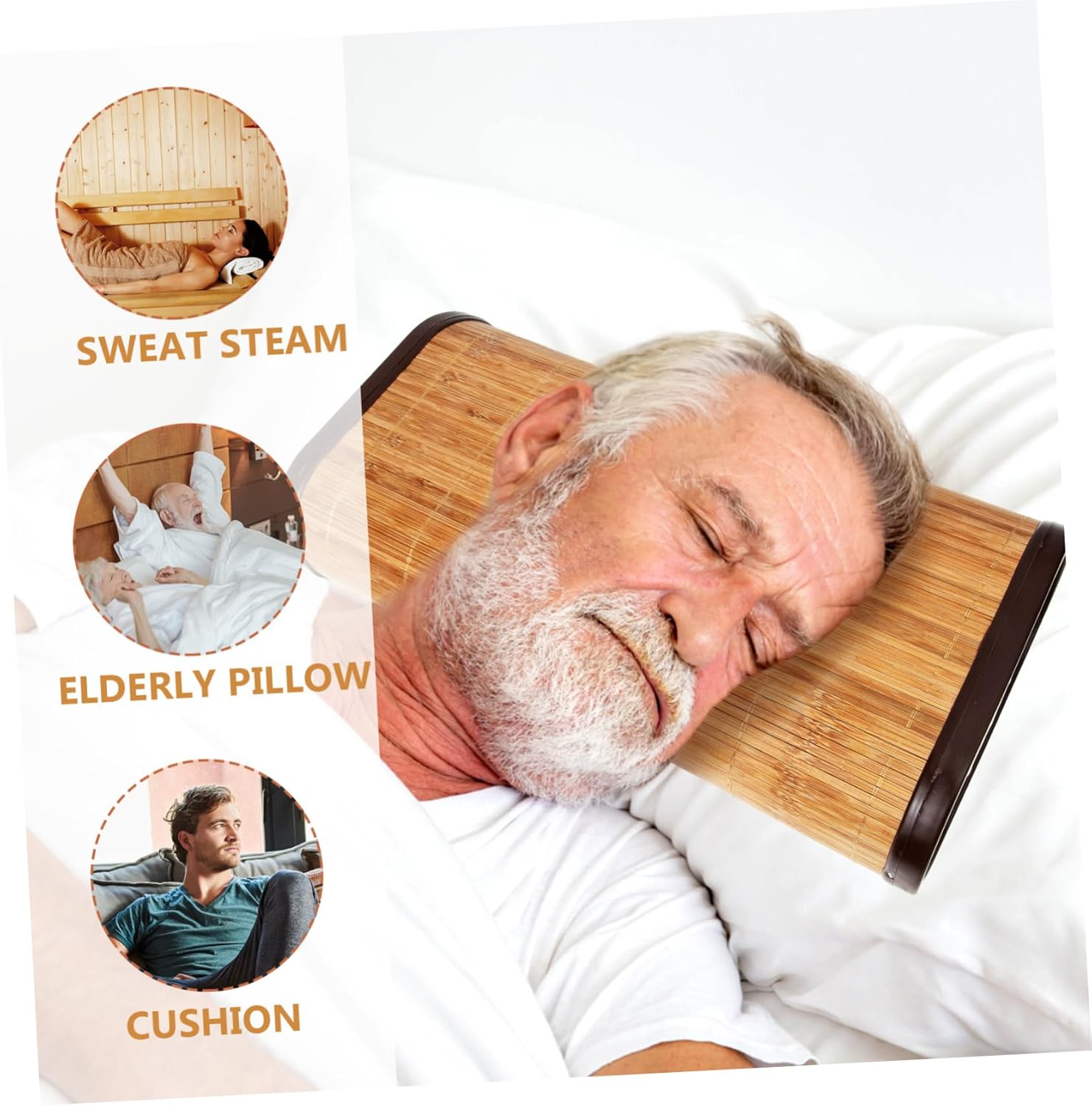 Veemoon 2 unids Sauna Accesorios Aviones Soporte Pad Madera Sauna Enfriamiento Cuello Reposo Sudor Tallo Almohada Transpirable Almohada de Sauna