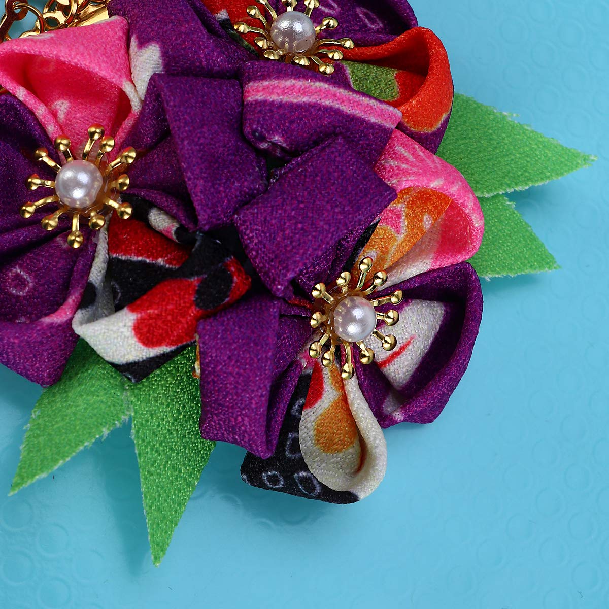 Amosfun Pinza japonesa para el cabello, kimono, flor, clip para el cabello de flores Kanzashi, para mujeres y niñas (morado)