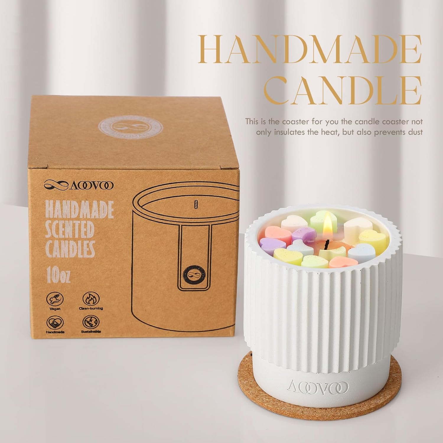 AOOVOO Velas blancas perfumadas para el hogar, vela estética de lujo, hecha a mano, velas perfumadas de lavanda, regalos para mujeres y hombres,