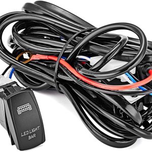 Kit de arnés de cableado universal de barra de luz LED de 1 plomo, interruptor basculante, 40A, 12V, encendido y apagado, fusible, compatible con Kit de arnés de cableado universal de barra de luz LED de 1 plomo, interruptor basculante, 40A, 12V, encendido y apagado, fusible, compatible con