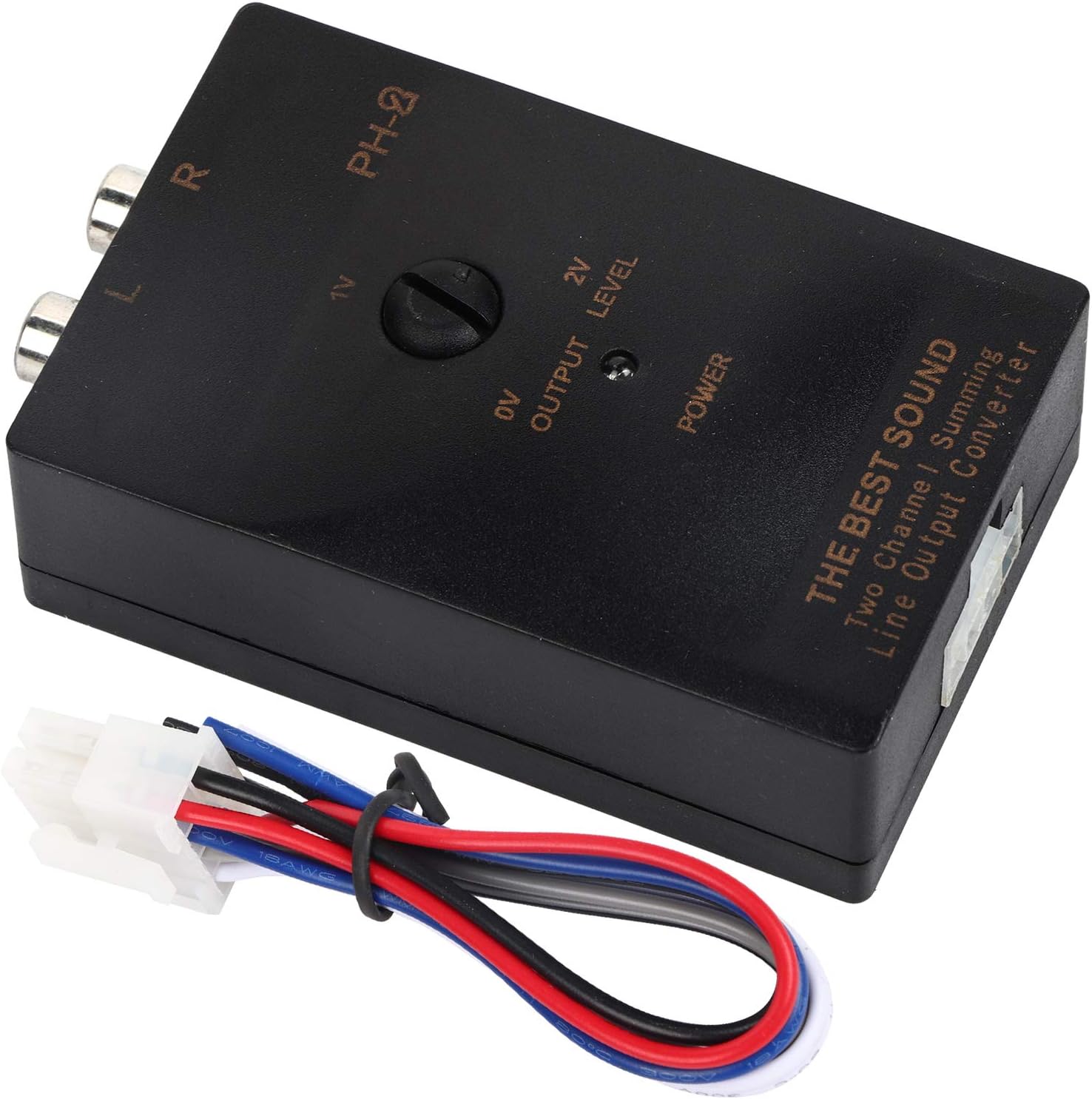 Fydun – Conversor de nivel de altavoz de coche para coche con salida RCA de alta a baja, convertidor de nivel con función de retardo con cable