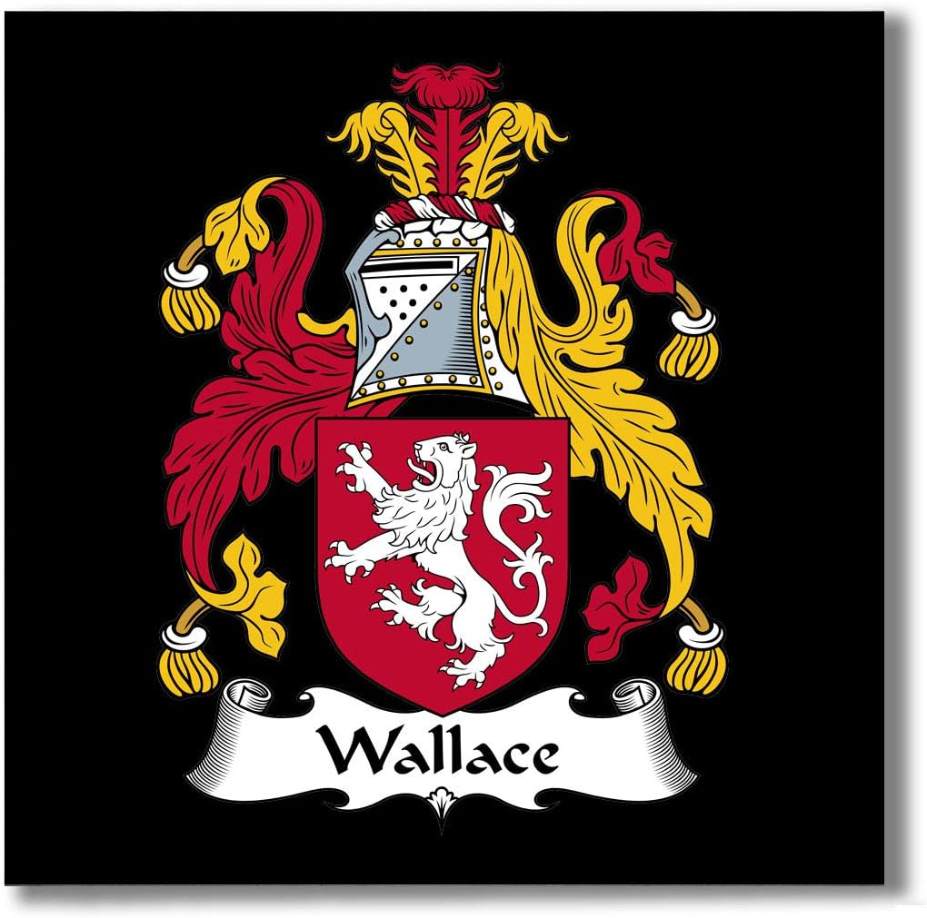 Wallace Family CrestEscudo de Armas de cerámica para posavasos, placa caliente, salvamanteles o acento decorativo