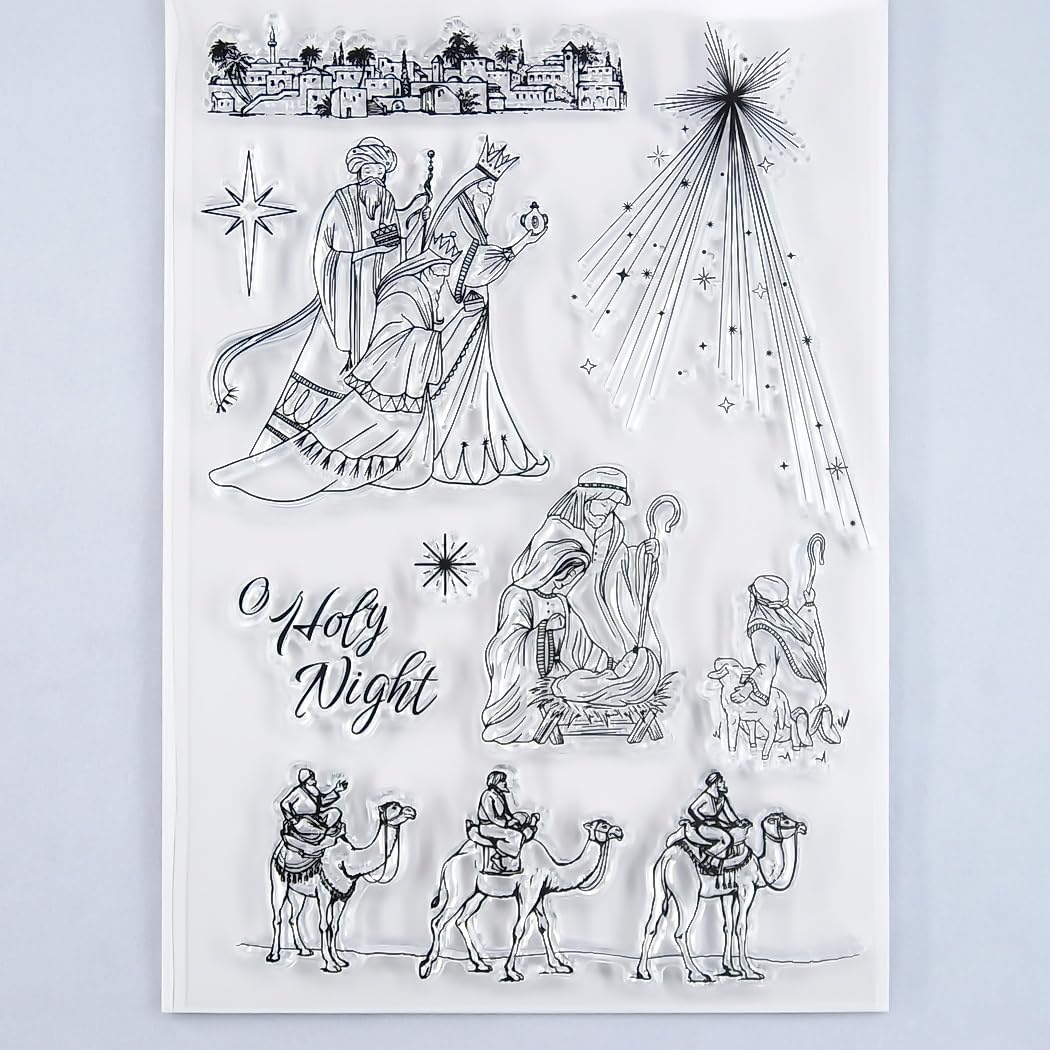Kwellam Merry Christmas Star Holy Night Sellos transparentes para la decoración de tarjetas y bricolaje Scrapbooking 3090608