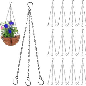 12 cadenas colgantes de 15.7 pulgadas con ganchos, cadenas para macetas con ganchos, cadena de repuesto de 3 puntos para cesta colgante, macetas, 12 cadenas colgantes de 15.7 pulgadas con ganchos, cadenas para macetas con ganchos, cadena de repuesto de 3 puntos para cesta colgante, macetas,