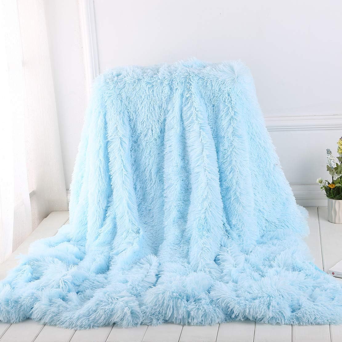 MYRU – Manta de felpa súper suave para sofá, manta cálida peluda, manta de sofá cálida para invierno