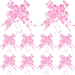 Lazos pequeños para envolver regalos, cintas y lazos para regalos, lazos para envolver regalos, lazos para el día de la madre, 100 unidades, rosa Lazos pequeños para envolver regalos, cintas y lazos para regalos, lazos para envolver regalos, lazos para el día de la madre, 100 unidades, rosa