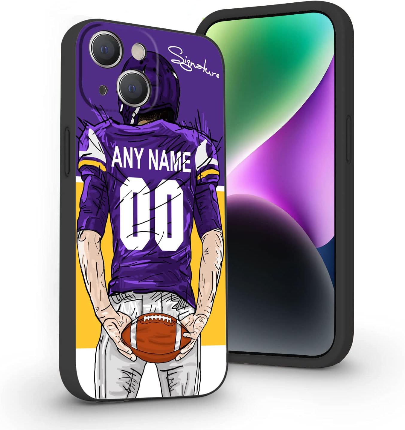 Funda de fútbol personalizada con nombre y número para iPhone 15 Pro Max 14 13 12 11 Xs Max Xr SE3 8 7 6 Plus 11 Pro Mini, silicona líquida con