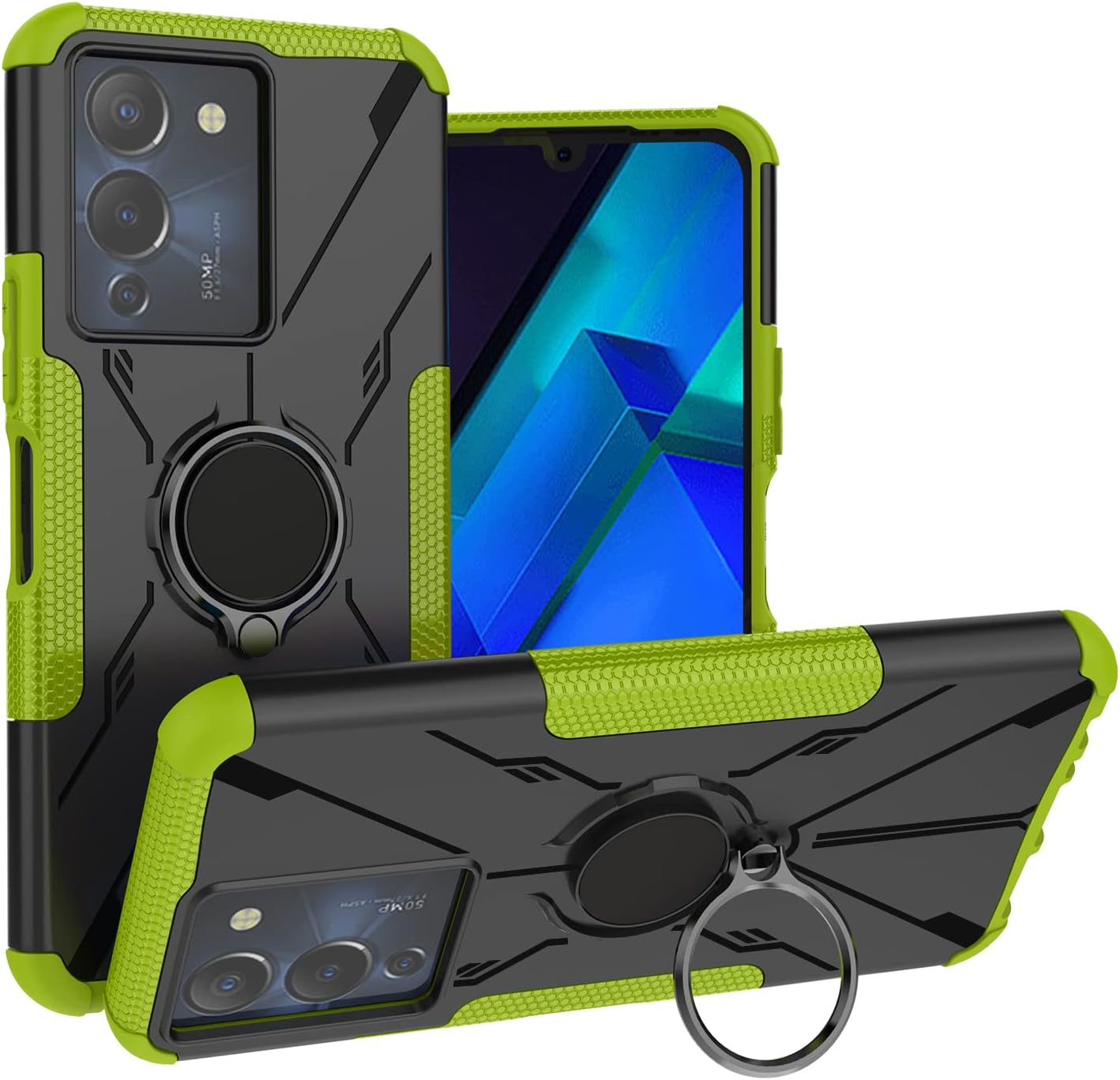 Kukoufey Funda para Infinix Note 12 Turbo, funda giratoria de 360 con función atril de doble capa a prueba de golpes para Infinix Note 12 G96  Note