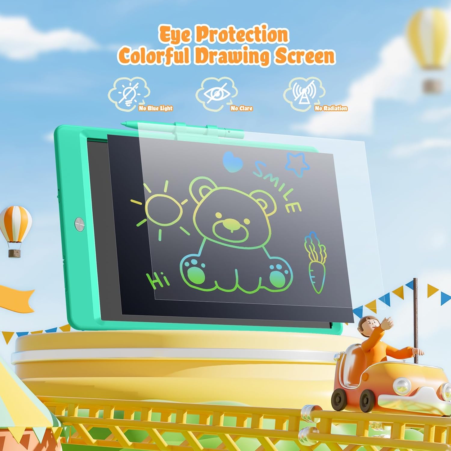 Tableta de escritura LCD para niños, 10 pulgadas, paquete de 2 almohadillas de dibujo, tableta de dibujo, tablero de garabatos, juguetes para niños