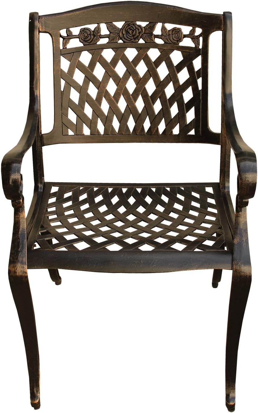 Oakland Living Silla de comedor de aluminio al aire libre Rose,