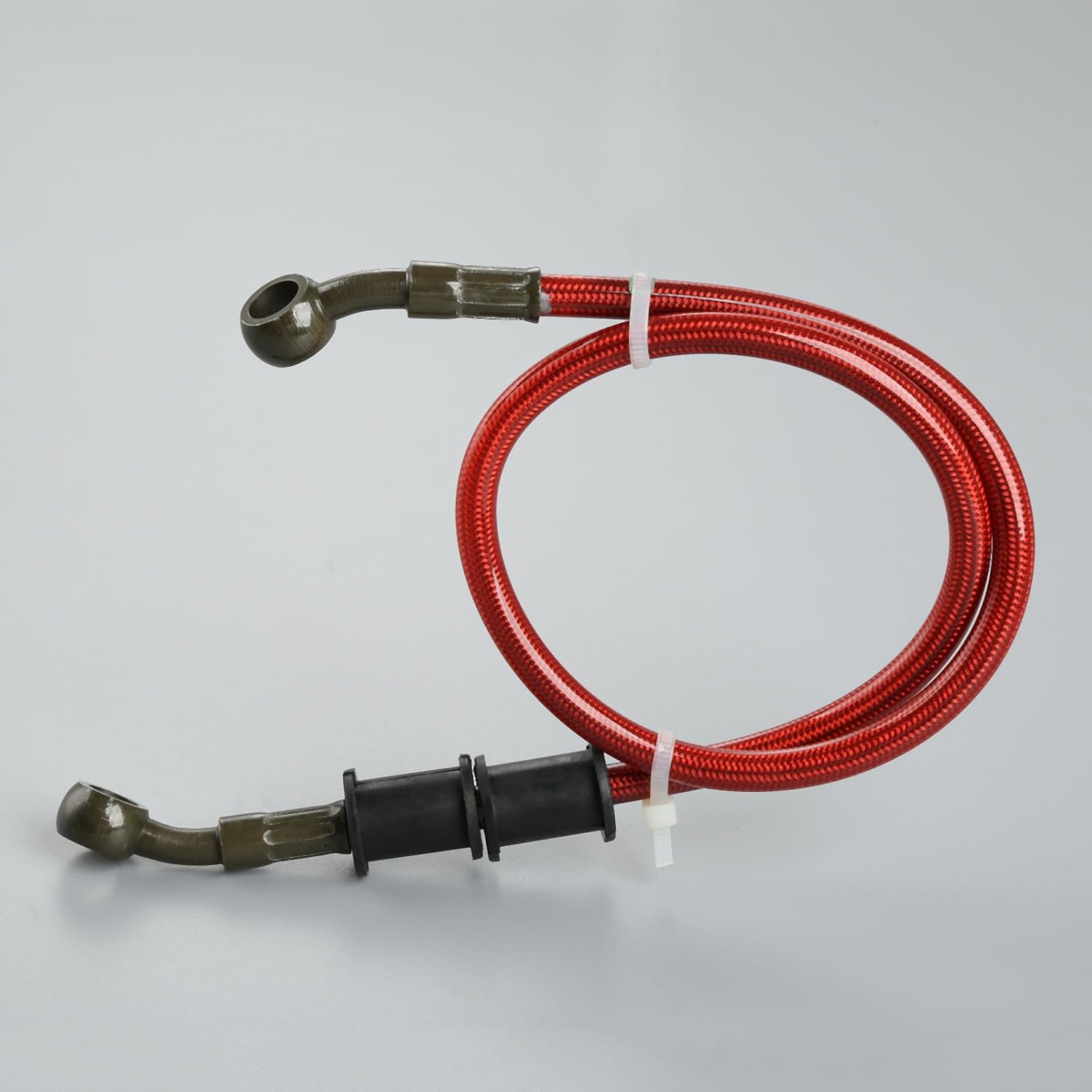 Mtsooning – Manguera de aceite para embrague, freno, de acero trenzado, para motocicleta, tubo, 1 unidad., 60cm, Rojo