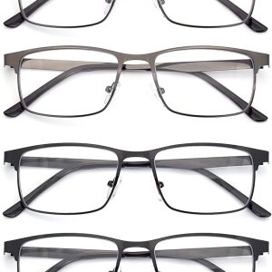 Autojouls Paquete de 6 lentes de lectura con luz azul para hombres y mujeres, ligeros, con bisagra de resorte de metal, antifatiga ocular Autojouls Paquete de 6 lentes de lectura con luz azul para hombres y mujeres, ligeros, con bisagra de resorte de metal, antifatiga ocular