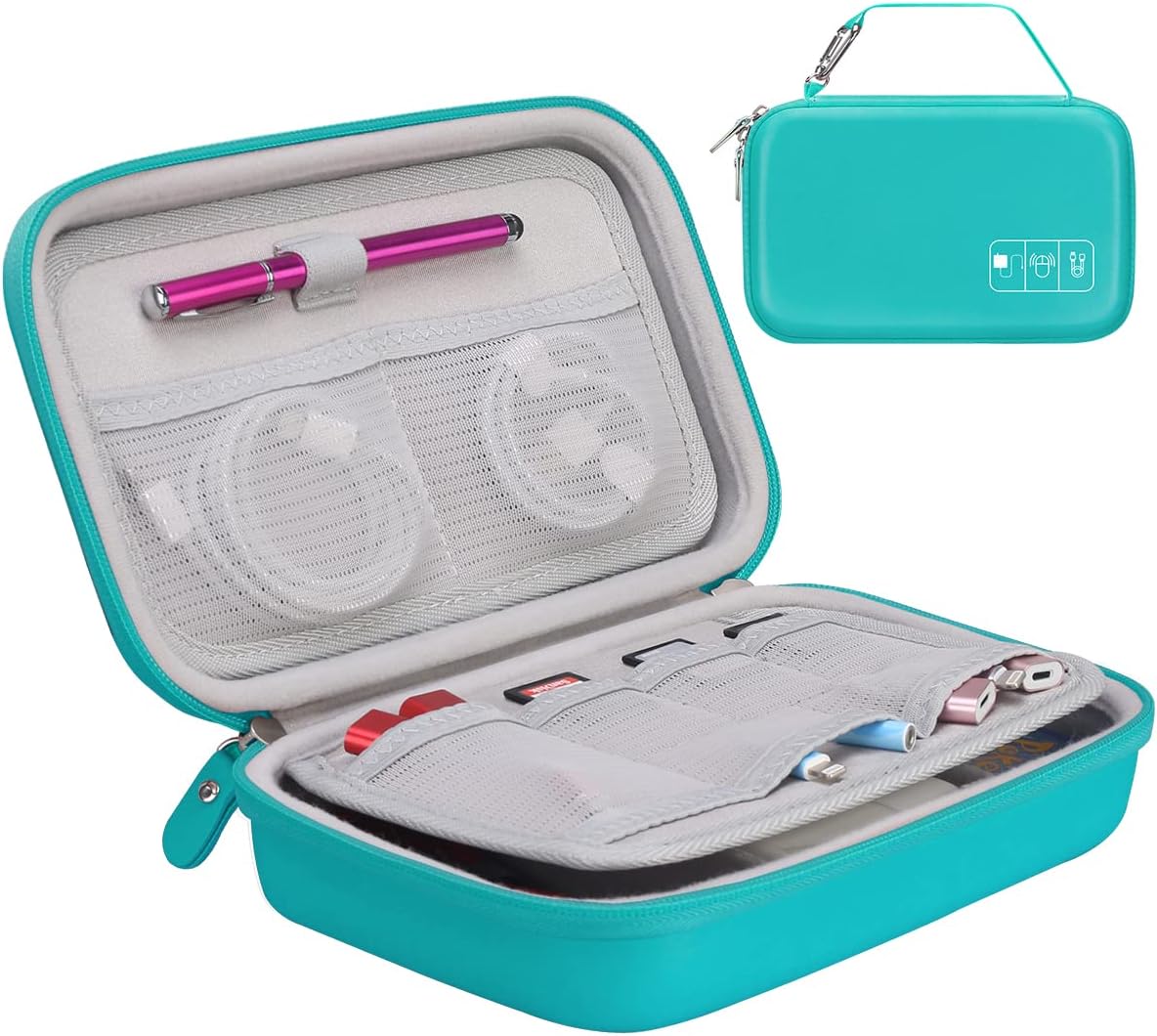 Canboc Estuche organizador electrónico de viaje duro para MacBook adaptador de corriente Cable cargador Apple Magic Mouse Power Bank Apple Pencil
