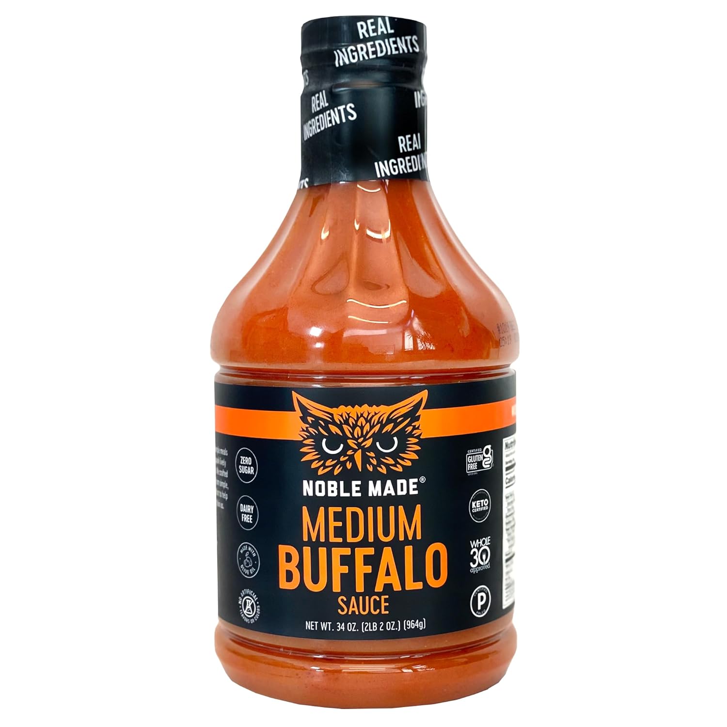 Salsa de búfalo Noble Made, Keto, sin gluten, salsa vegana para inmersión y ala, baja en carbohidratos, sin lácteos, baja en calorías, paleo, sin
