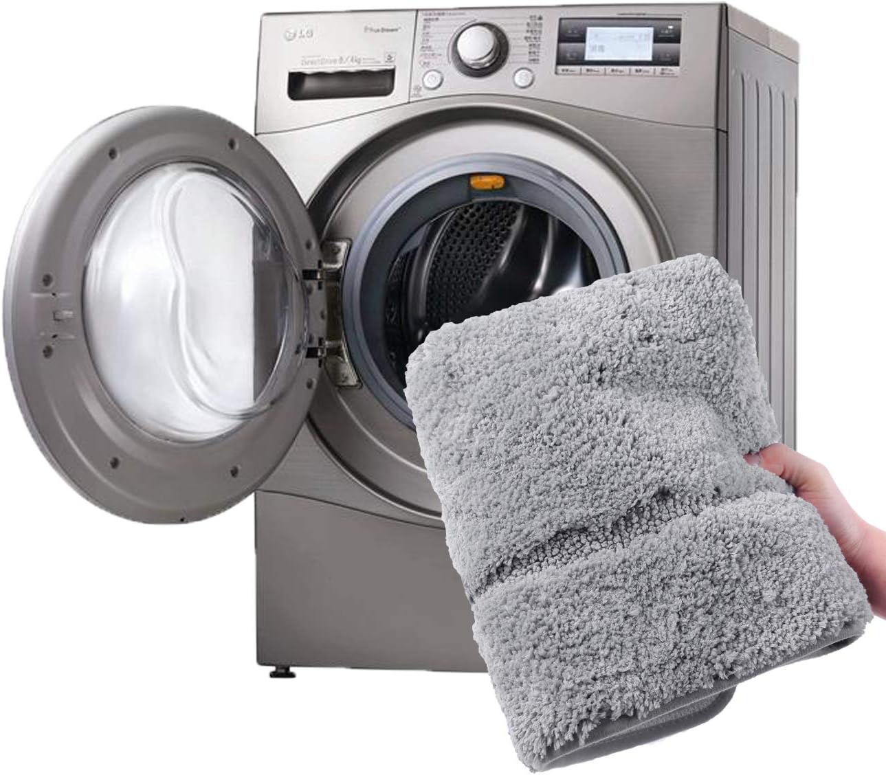 Pauwer Juego de 2 alfombras de baño antideslizantes para baño, alfombras de baño de microfibra absorbente, lavable a máquina, alfombra de baño con