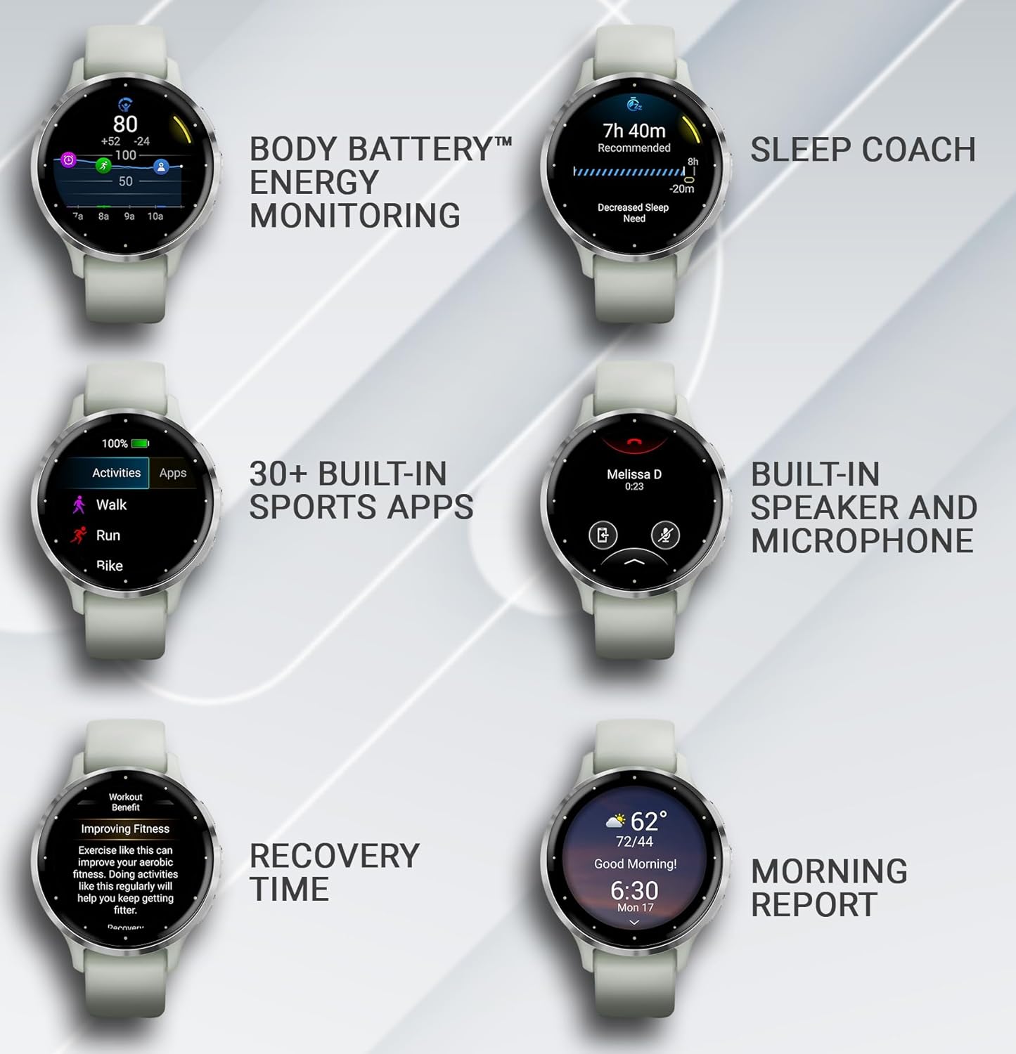 Wearable4U Garmin Venu 3S Reloj inteligente con GPS, pantalla AMOLED de 1.61 pulgadas, características avanzadas de salud y fitness, hasta 10 días