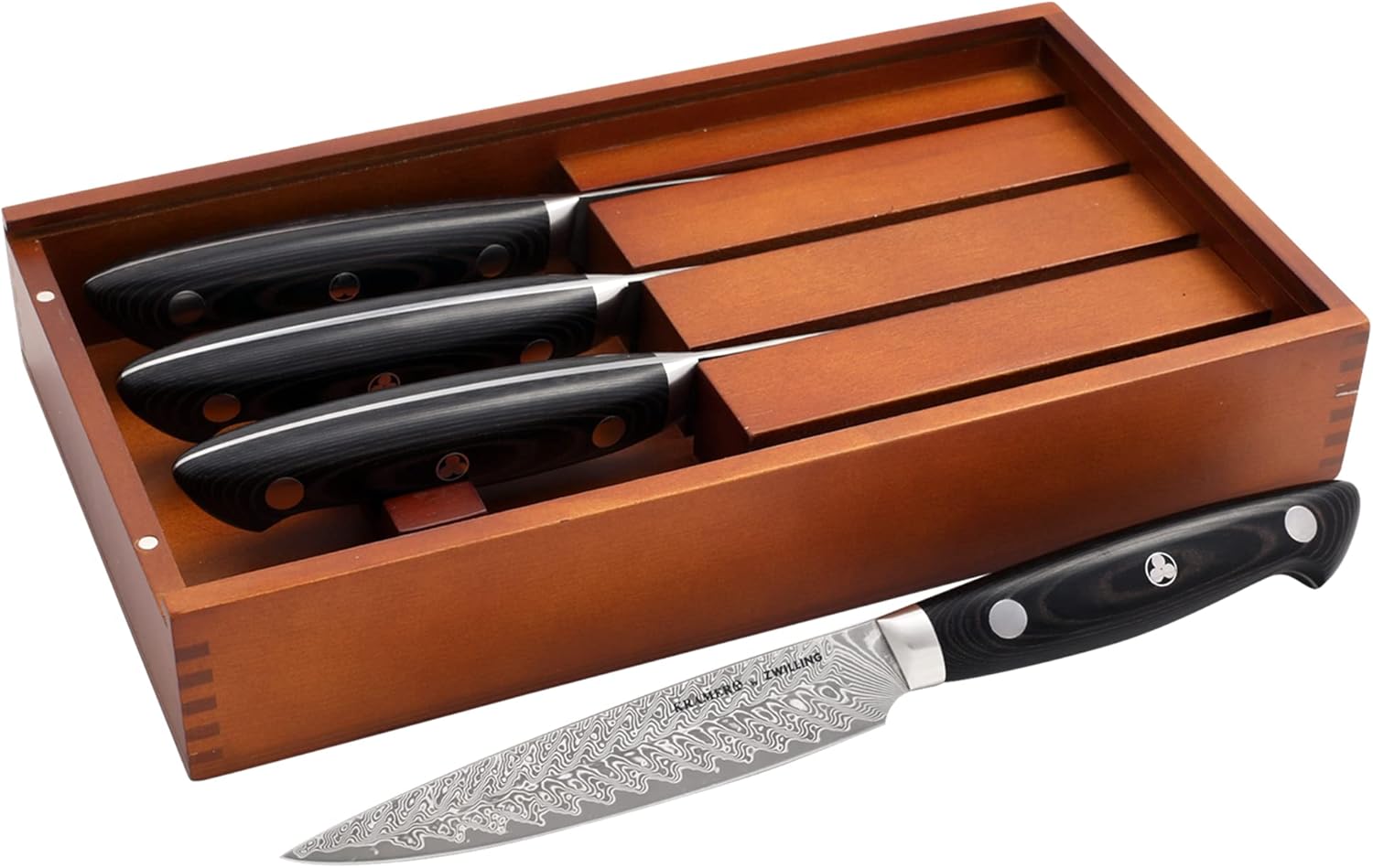 ZWILLING KRAMER – Juego de cuchillos para carne, 4 piezas, colección EUROLINE Stainless Damascus