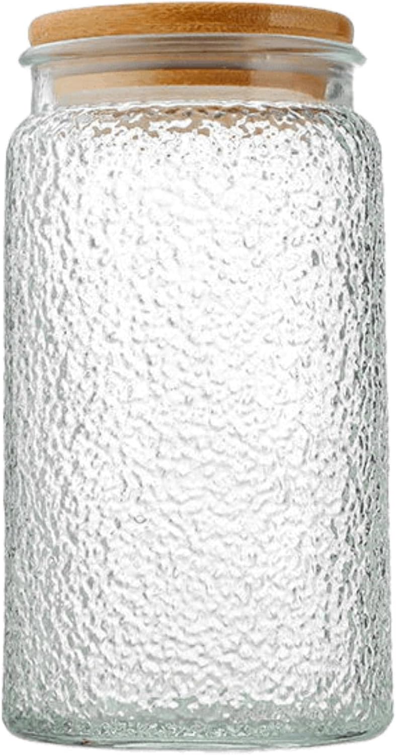 Tarro de vidrio con tapa hermética de bambú, frasco sellado, encimera de almacenamiento de cocina de vidrio vintage de 35 onzas, recipientes