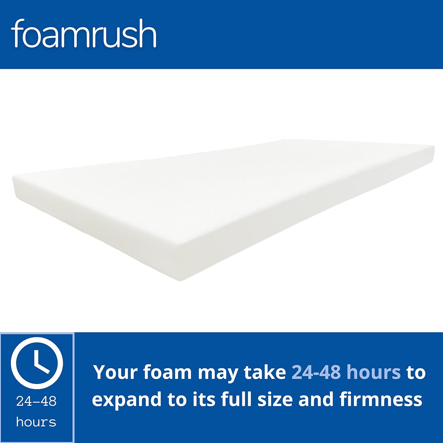 FoamRush Soporte de espuma firme de espuma para tapicería de alta densidad de 4 x 24 x 48 pulgadas (cojín de silla de espuma cuadrada para sillas de