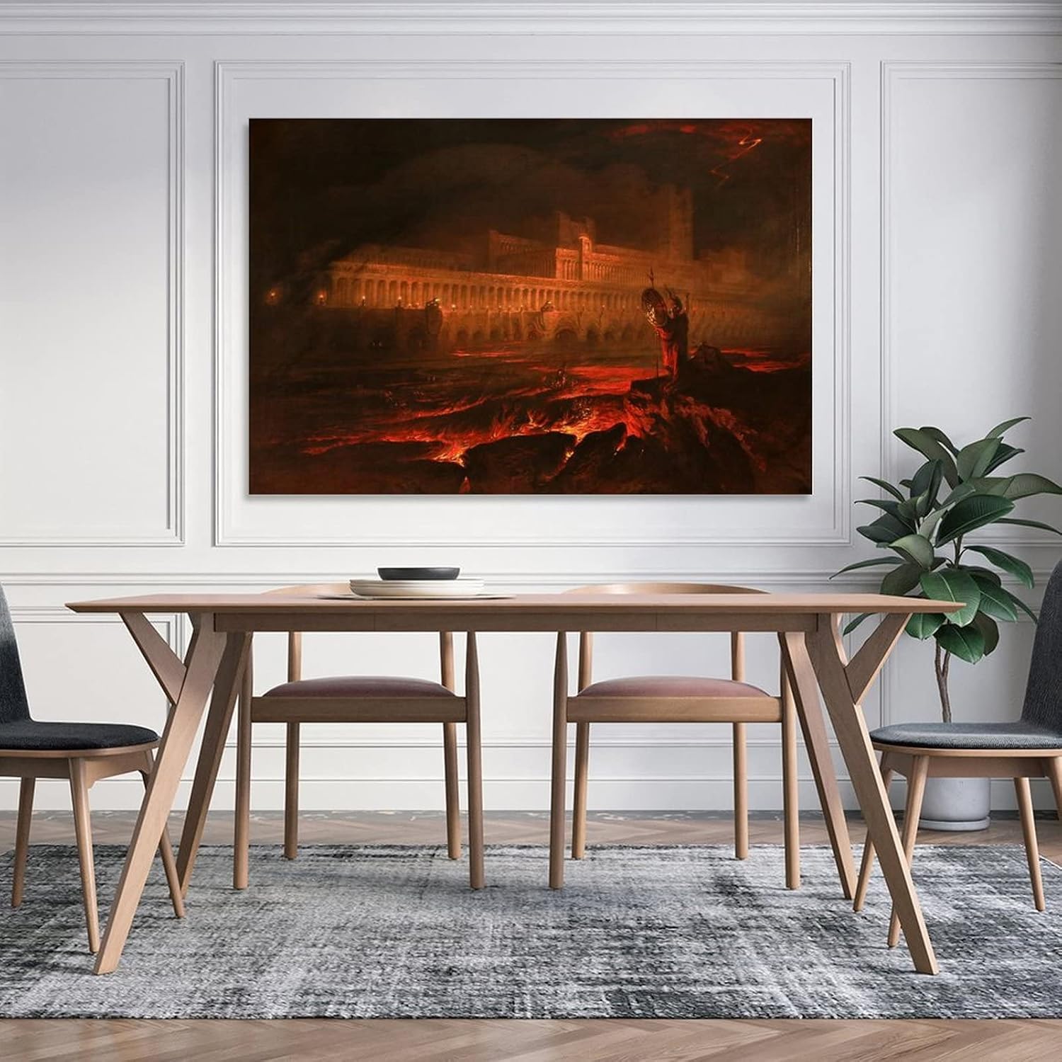 ENDBAG John Martin Pandemonium – Póster decorativo para pared, lienzo para decoración del hogar, 24 x 36 pulgadas (23.6 x 35.4 in)