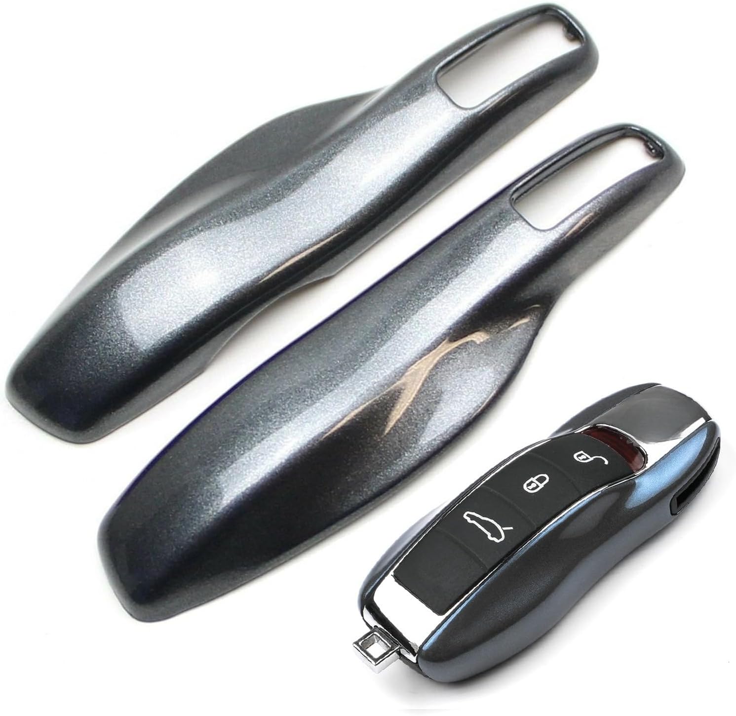 iJDMTOY (1) funda para llave tipo control remoto inteligente, metálica, brillante, que combina a la perfección, para Porsche Cayenne Panamera Macan